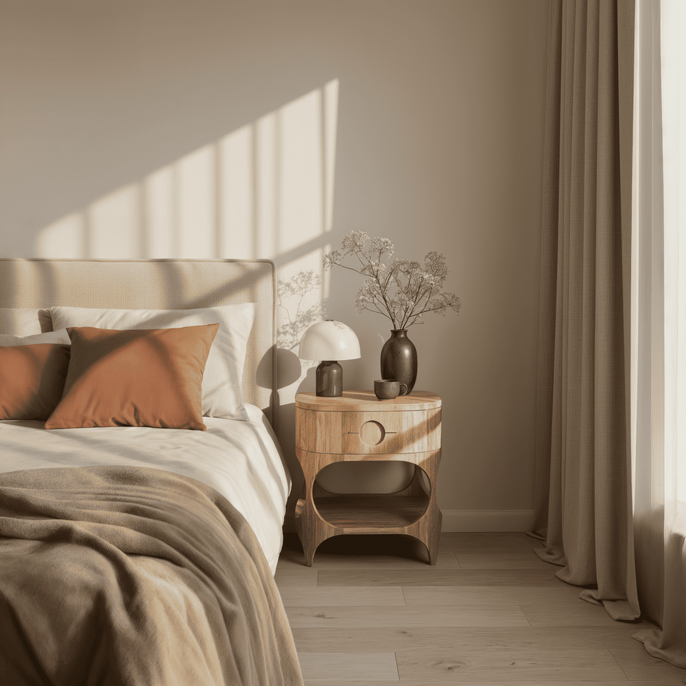 TABLE4U :: Drewniany stolik nocny Luna 54x40x50 - kolor natural oak