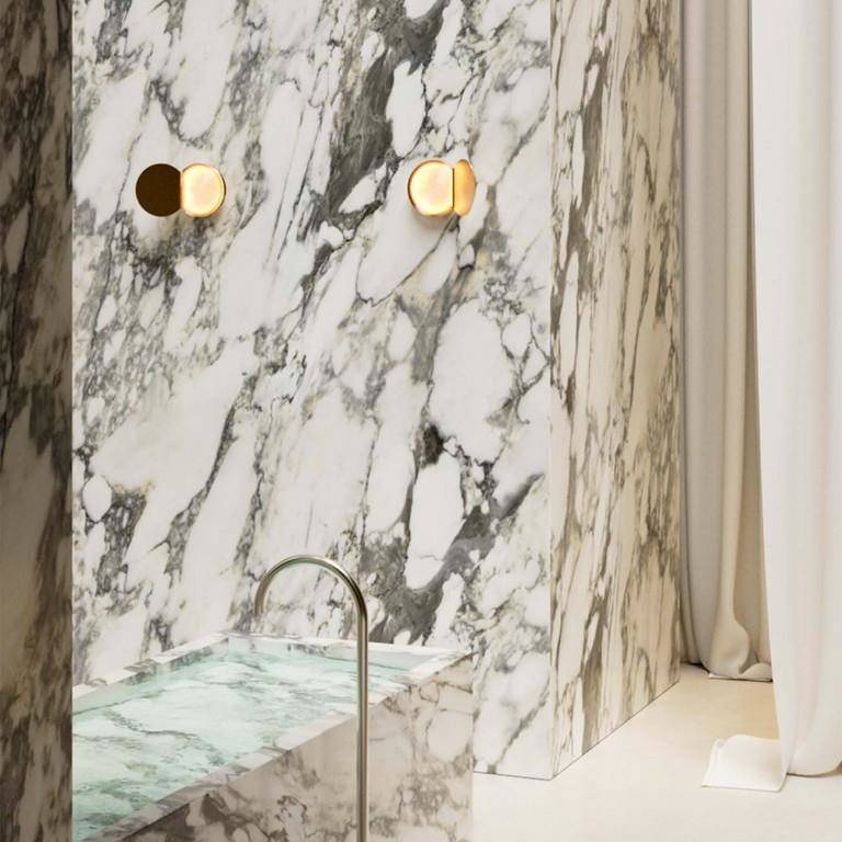 DCW:: Poudrier goldene Wandleuchte/Wandleuchte, Höhe 19,5 cm