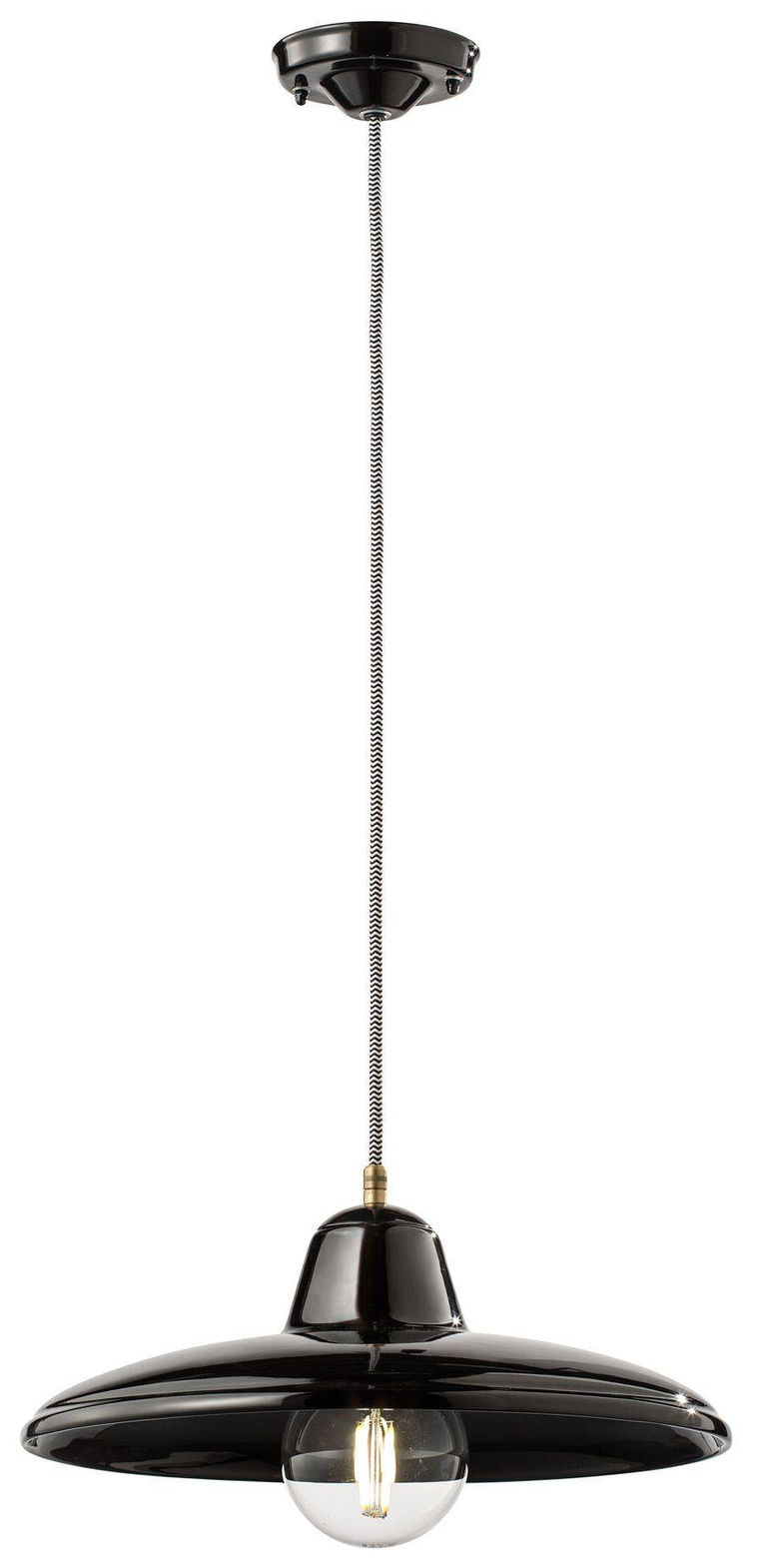 Ferroluce :: B&W schwarze Pendelleuchte, Durchmesser 35 cm