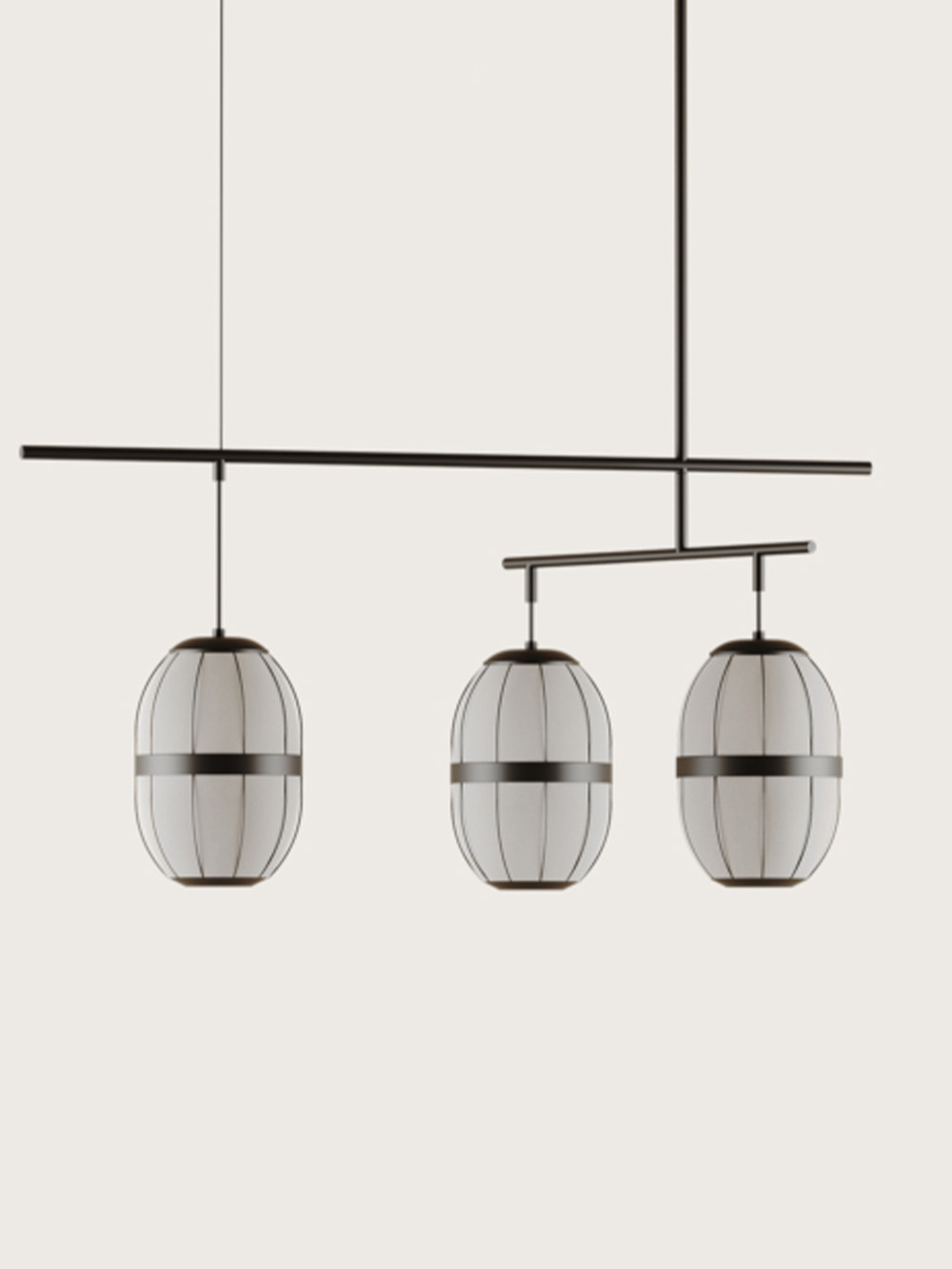 Aromas :: Pull pendant lamp/chandelier, width 110 cm, black and white
