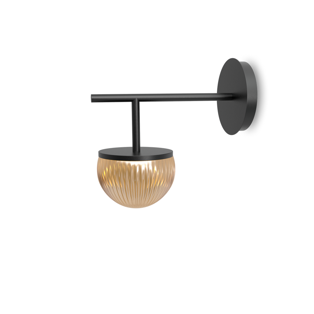 Robin :: Roi Single Arm wall lamp/sconce, black/smoke, depth 22 cm