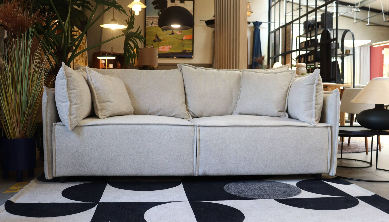 Nordic Line :: Fabien Polstersofa mit Schlaffunktion, Breite 218 cm, hellbeige