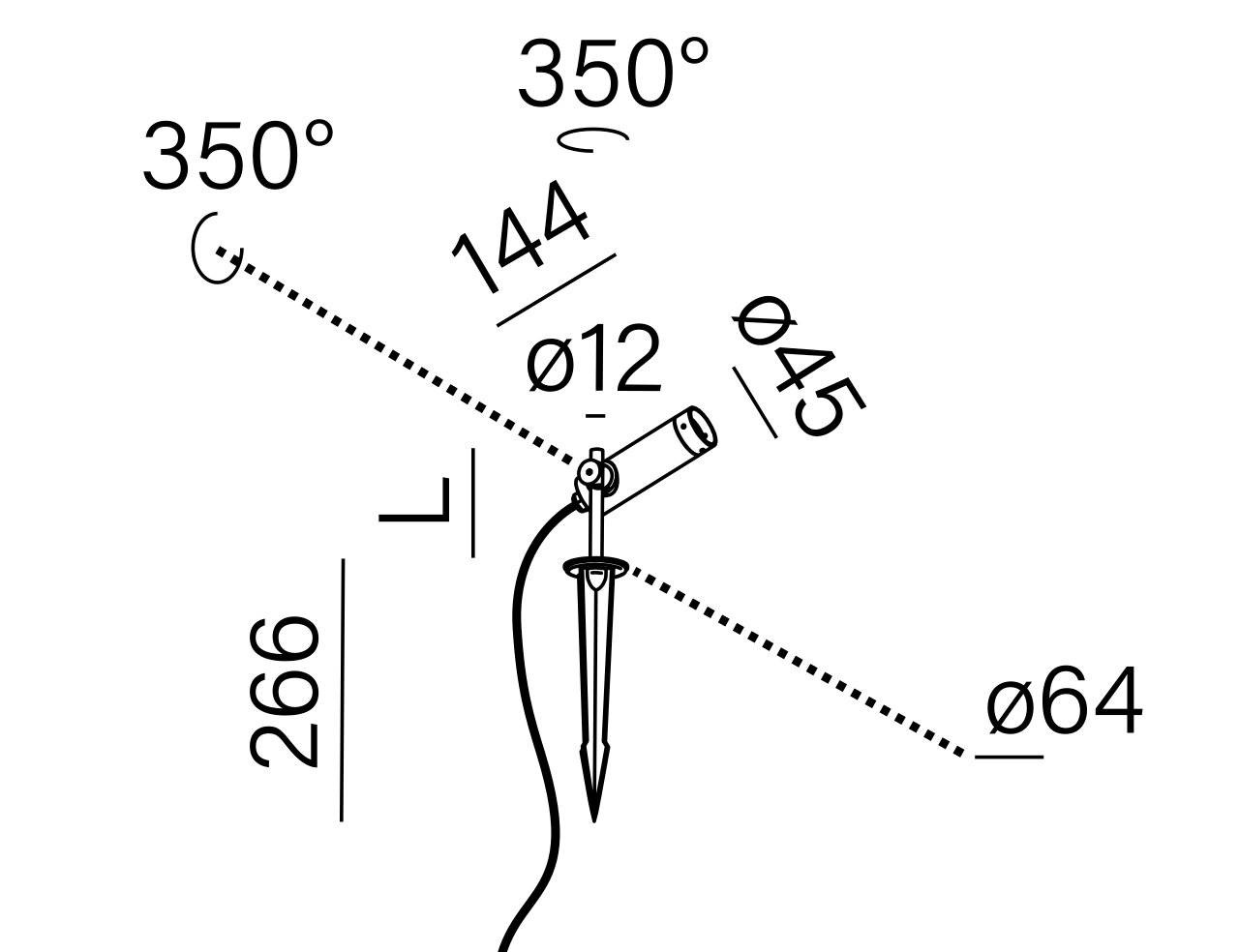 AQForm :: Dart outdoor lamp, black, height 26.6 cm