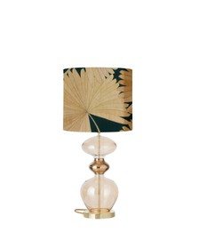 EBB & FLOW :: Futura Tischleuchte Größe M golden smoke mit beige-grünem Schirm