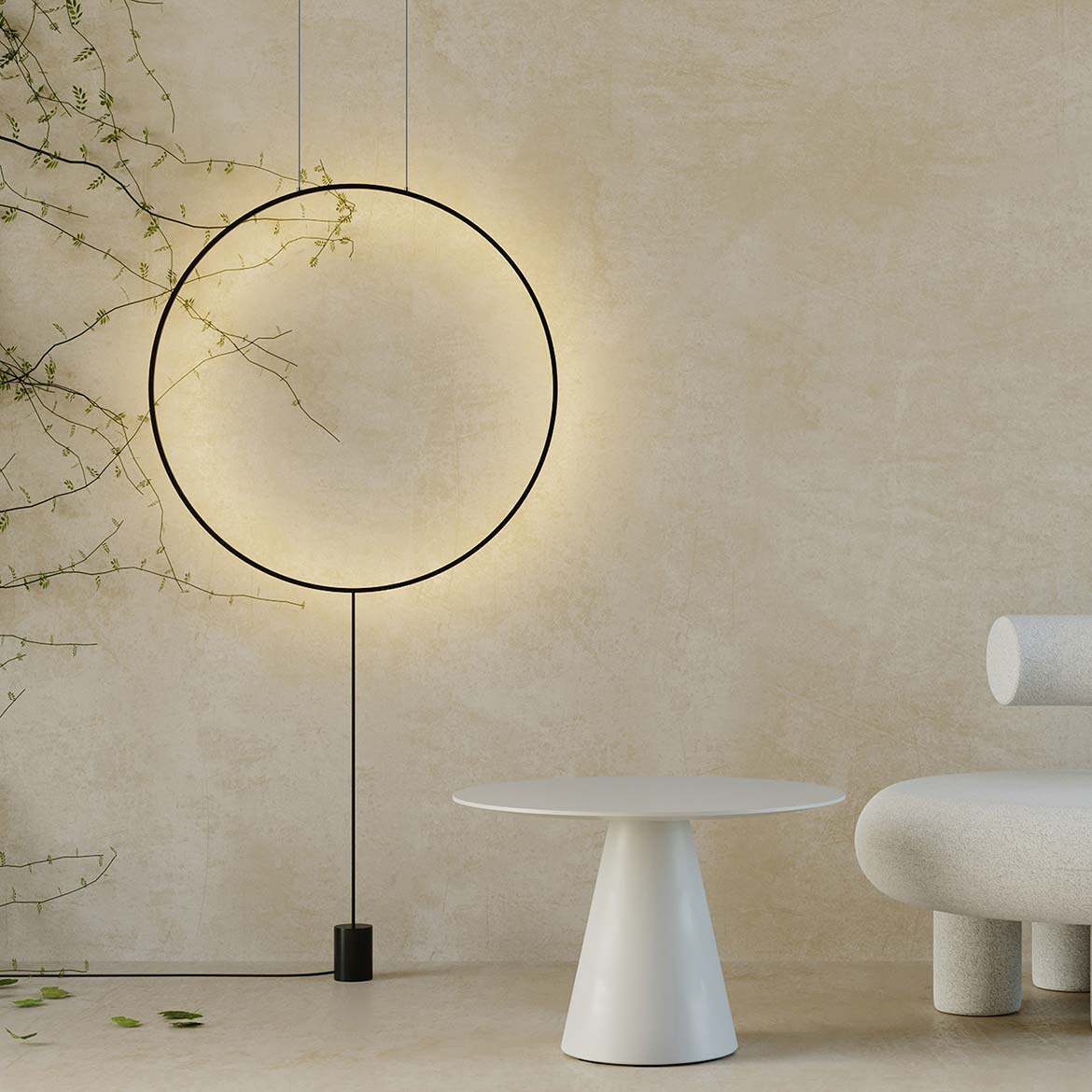 Robin :: Ramona floor lamp, diameter 80 cm, black