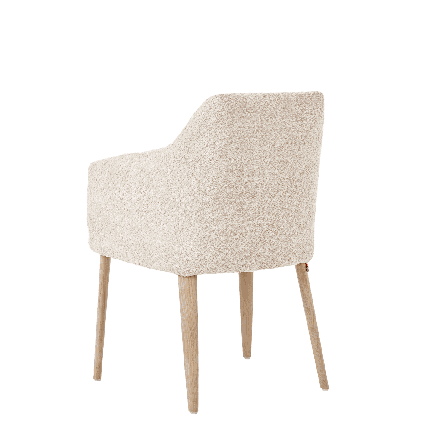 Mobitec :: Saga C02 beige upholstered chair with armrests, 62 cm wide, wooden legs