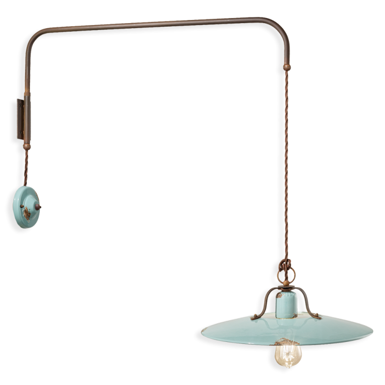 Ferroluce :: Country blue wall lamp, height 45 cm