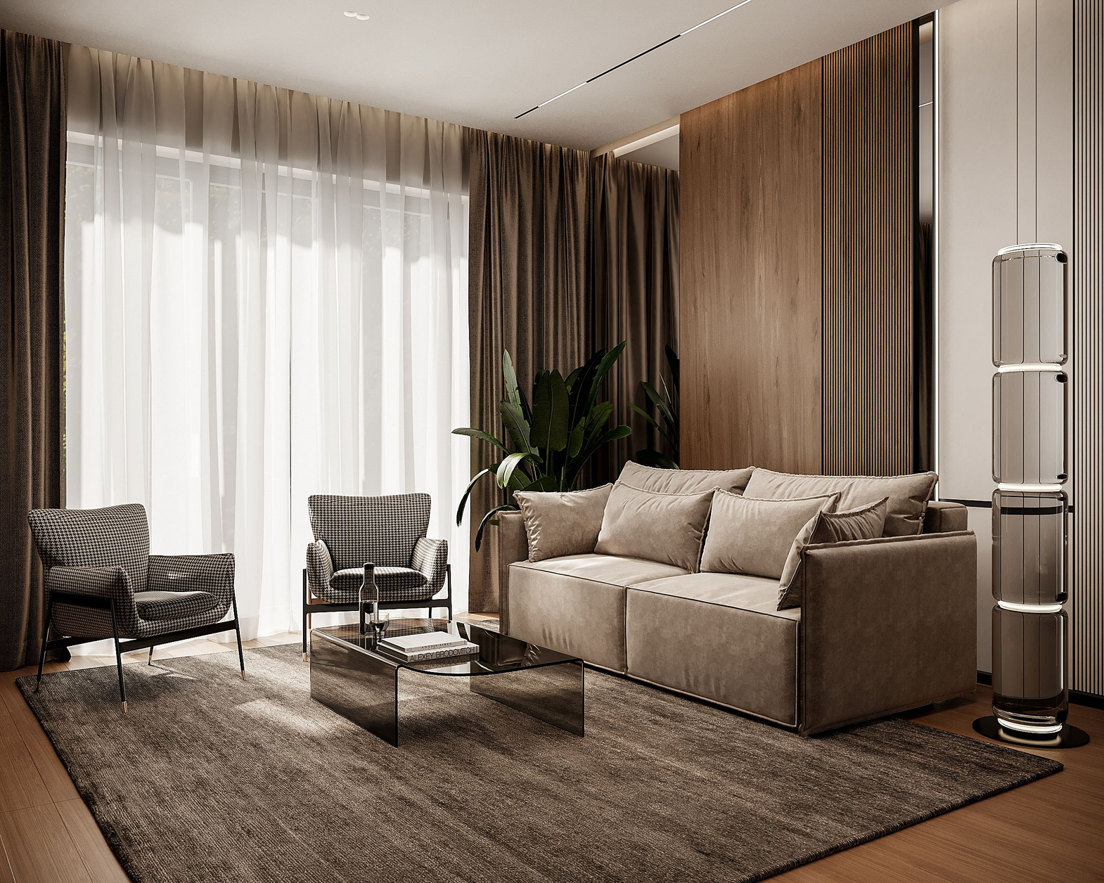 Nordic Line :: Fabien upholstered sofa with sleeping function, width 218 cm, light beige