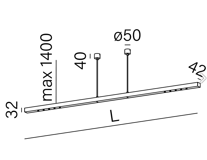 Aqform :: Oprawa zwieszana MIXLINE LED 188 cm czarna