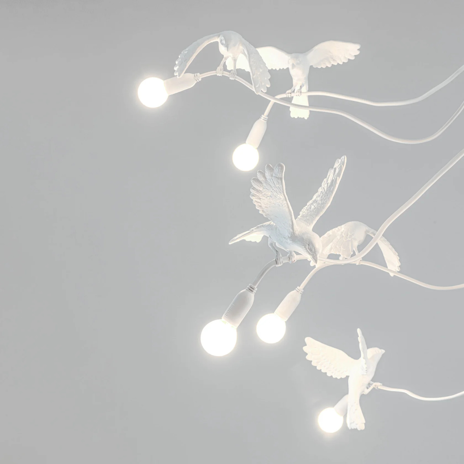Seletti :: Lampa wisząca / żyrandol Sparrow szer. 138 cm biała