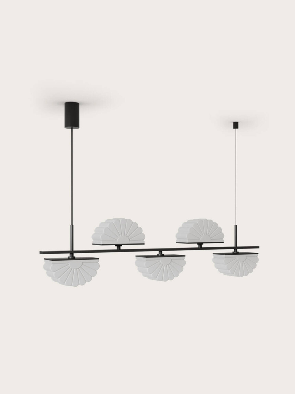 Aromas :: Gina 5 hanging lamp, width 110 cm, black and white