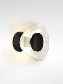 Marset :: Lampa ścienna / kinkiet Aura W/Canopy czarno-transparentny śr. 17,9 cm