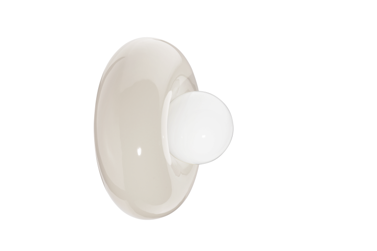 Ferroluce :: Bumbum Wandleuchte/Wandleuchte, Durchmesser 25 cm, cremefarbene Keramik