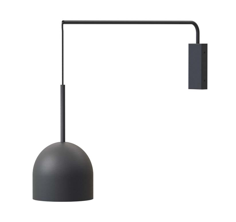 Robin :: Rio Single Arm Black Wall Lamp, Depth 64 cm