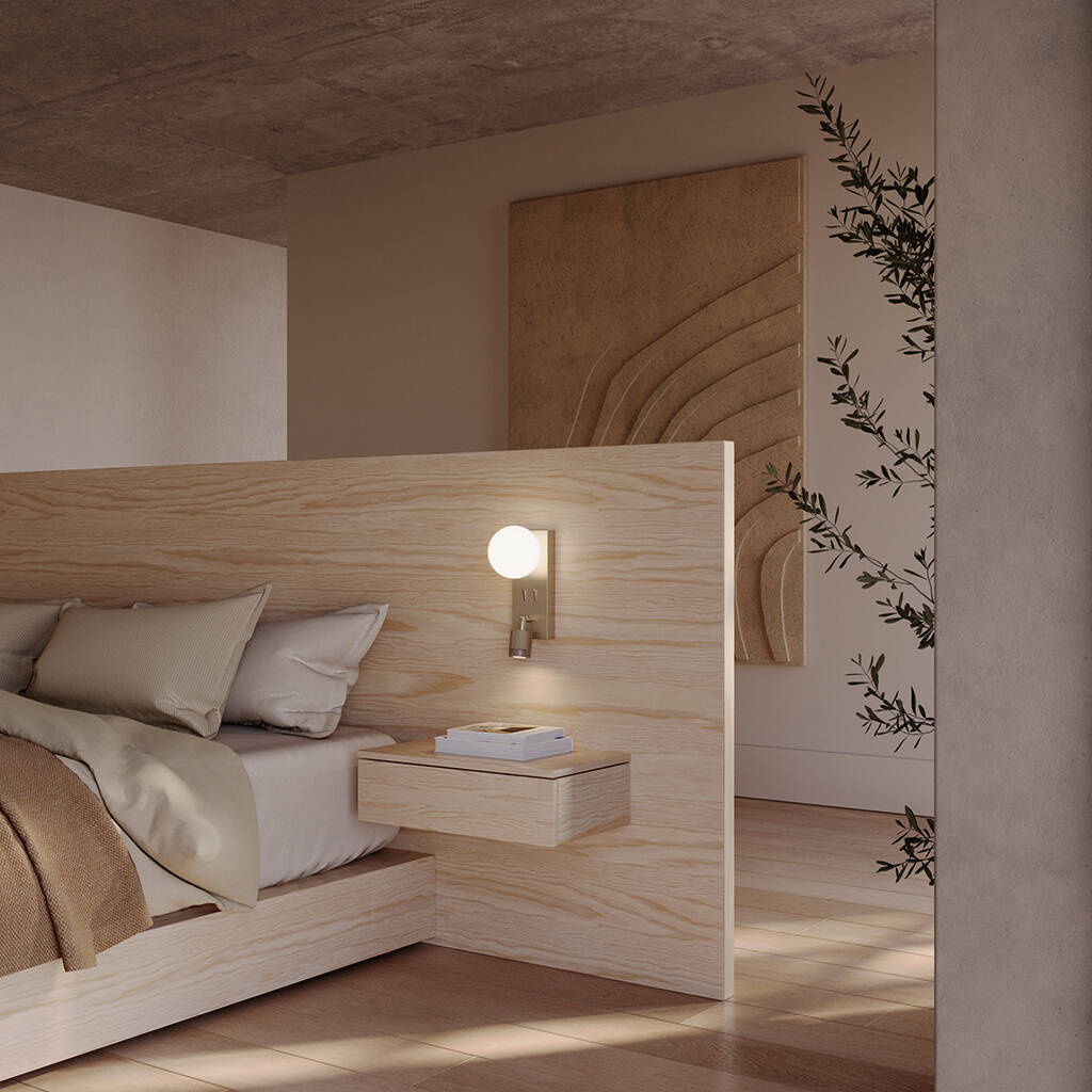 Aromas :: Tea 2 wall lamp / sconce, width 10 cm, black with black marble