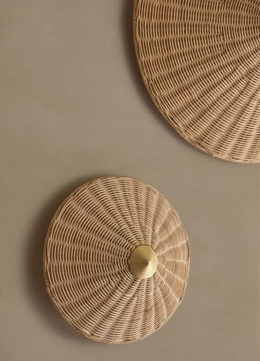 Aromas :: Ibre wicker wall lamp/sconce, diameter 30 cm