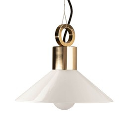Embassy Interiors :: Oslo pendant lamp with ring, white and brass, diameter 25 cm