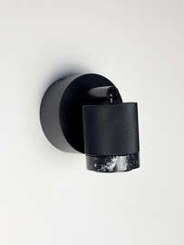 Aromas :: Lampa ścienna / kinkiet Tea śr. 5 cm czarny metal / czarny marmur