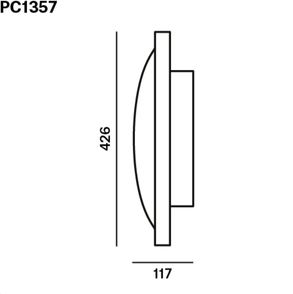 Brokis :: Convex Wandleuchte, Durchmesser 42,6 cm, transparent schwarz