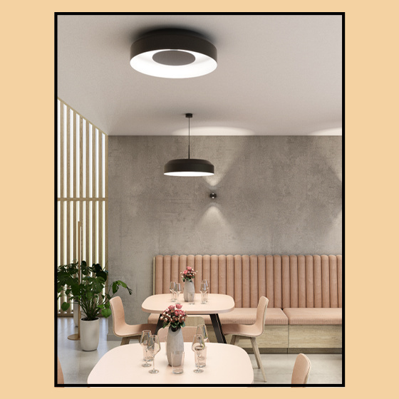 AQForm :: Aufbauleuchte MAXI RING dot LED M930 Phase-Control Aufbau schwarz+weiß