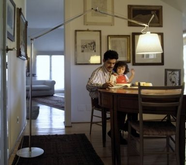 Artemide :: Floor lamp Tolomeo Mega silver beige dia 42 cm