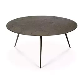 Ethnicraft :: Couchtisch aus Metall Luna whisky runden Durchmesser 80 cm braun