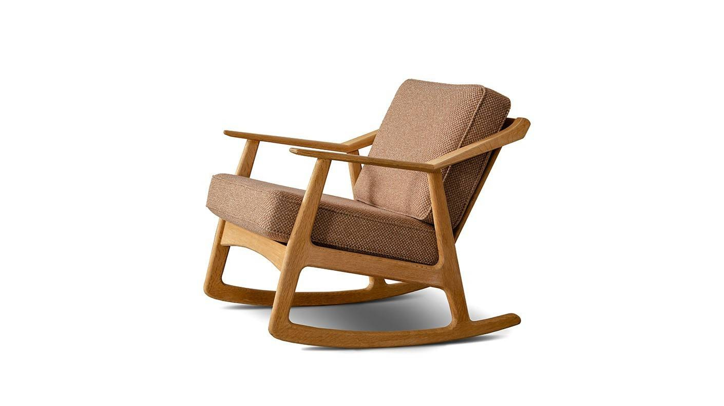 Nordic Line :: Dixon beige upholstered rocking chair, width 67 cm