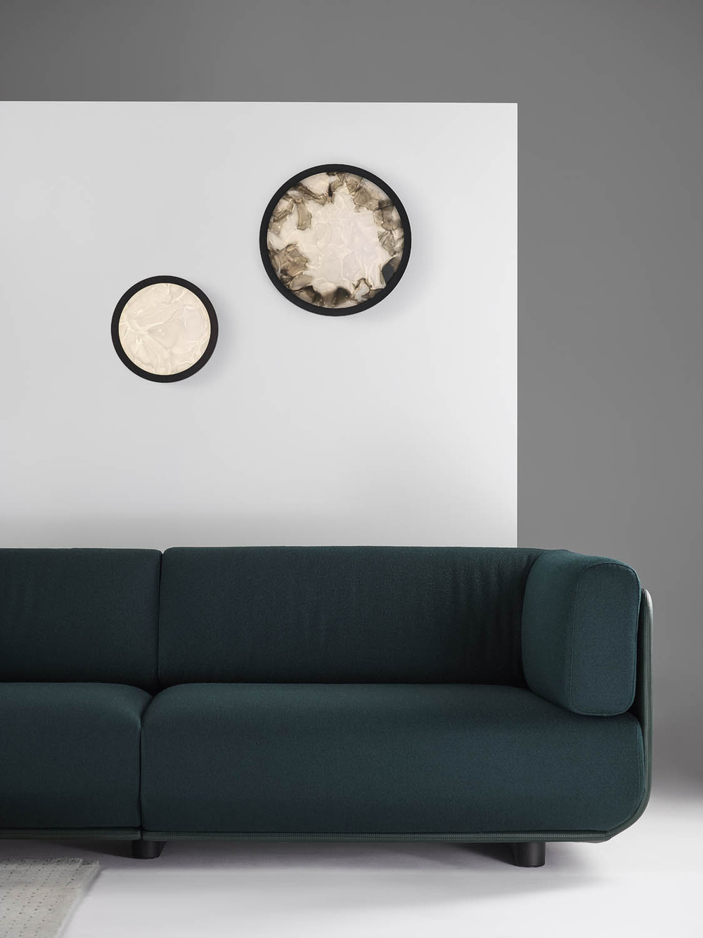 Brokis :: Convex wall lamp, diameter 42.6 cm, transparent black