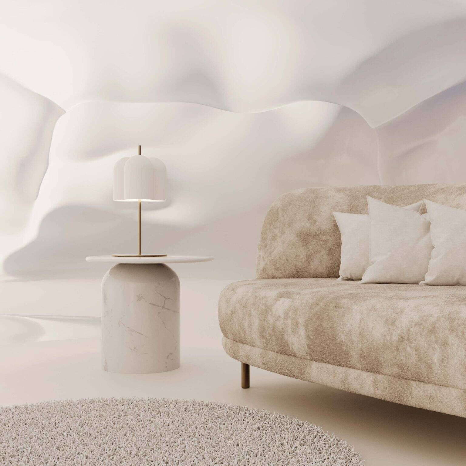 Aromas :: Oket table lamp, height 50 cm, gold and white