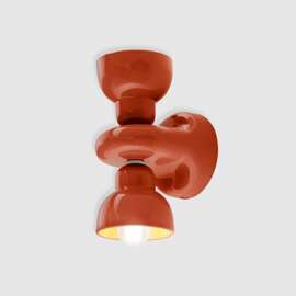 Ferroluce :: Berimbau wall lamp / sconce, height 25.5 cm, red
