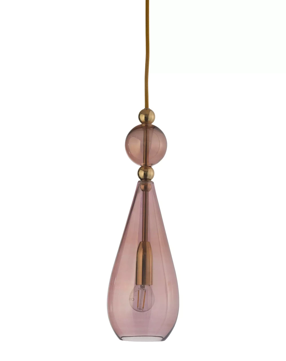 Ebb & Flow :: Hängelampe Kupfer Smykke obsidian 12,5 cm