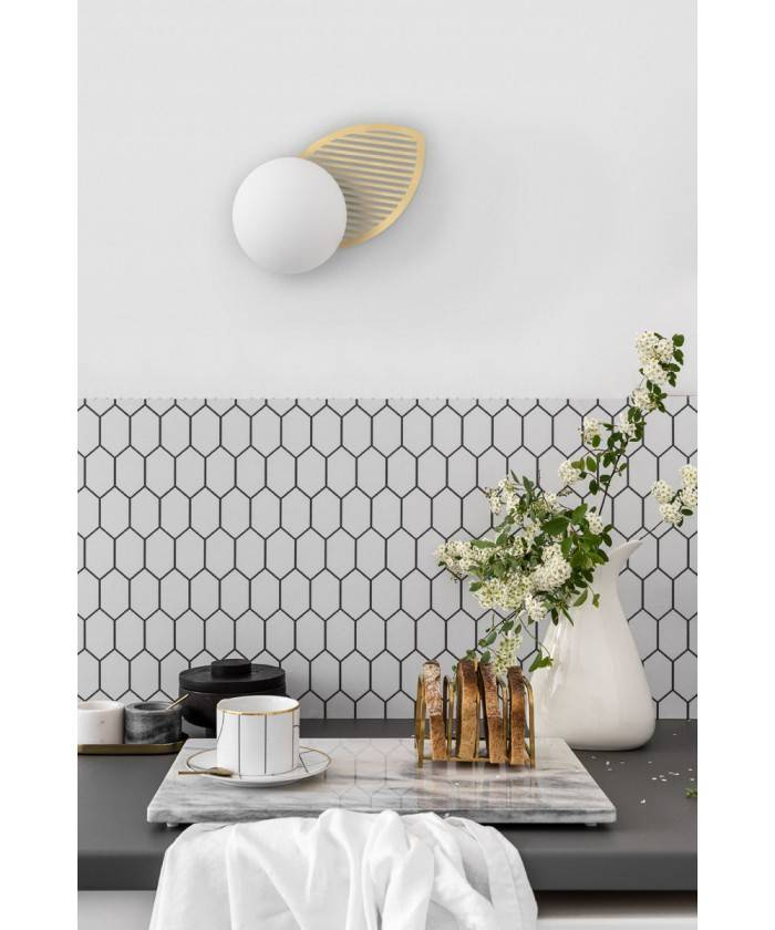 Ummo :: Wall lamp / sconce Fyllo B gold-white height 24 cm