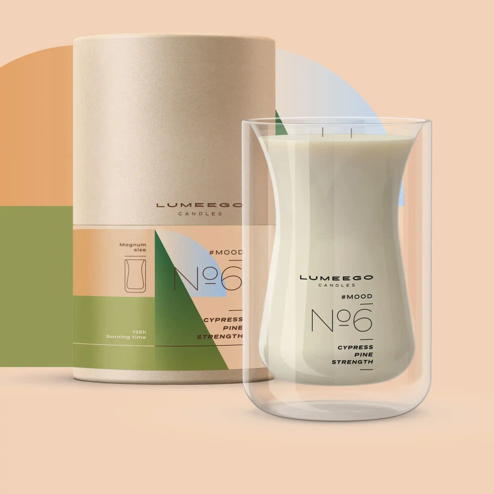 Lumeego :: Kerze aus Glas WAVE Magnum Xl riechen aus weiß