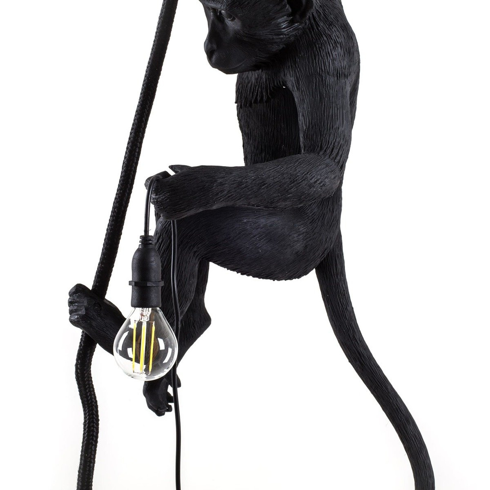 Seletti :: Deckenlampe aus Harz Monkey With Rope schwarz