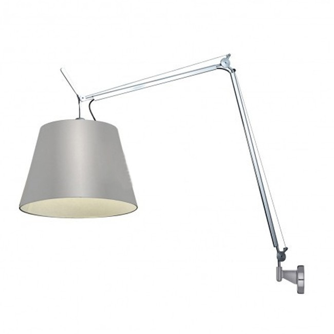 Artemide :: Lampa ścienna / kinkiet Tolomeo Mega z włącznikiem on-off srebrna śr. 42 cm