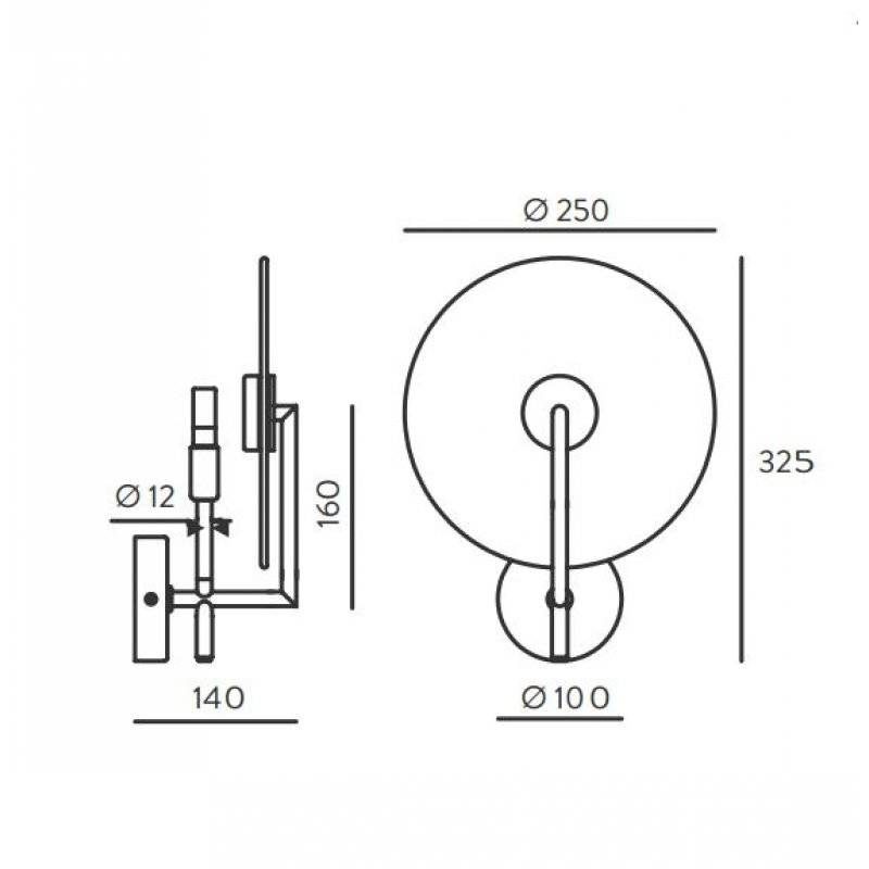 Aromas :: Wandlampe aus Metall Erto Durchmesser 25 cm schwarz