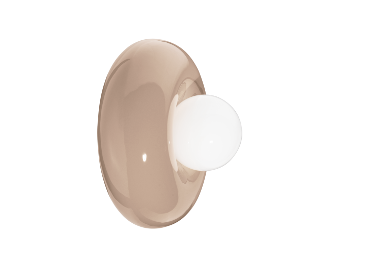 Ferroluce :: Bumbum wall lamp/sconce, diameter 25 cm, ceramic, beige