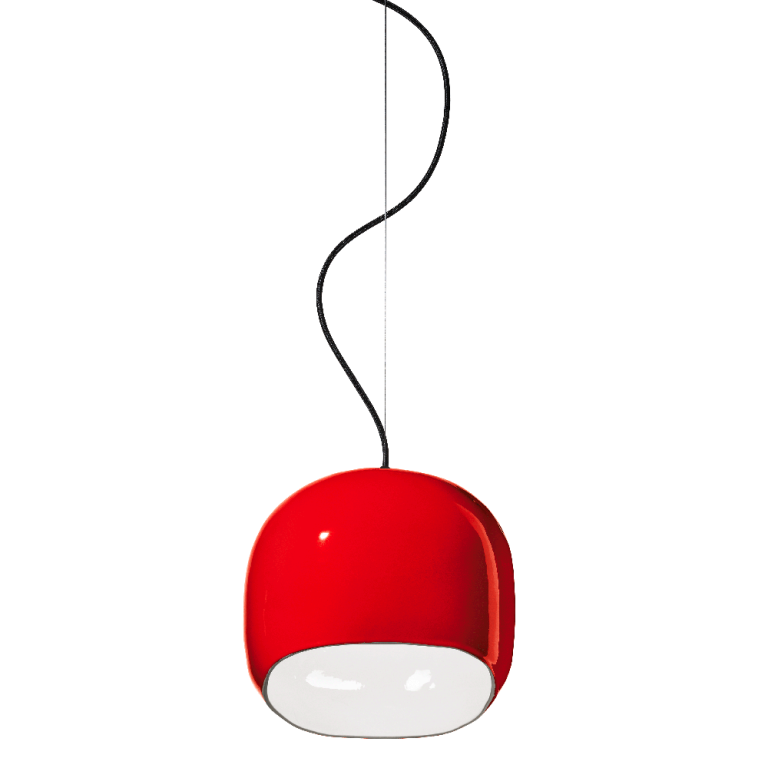 Ferroluce :: Ayrton red hanging lamp, diameter 29 cm