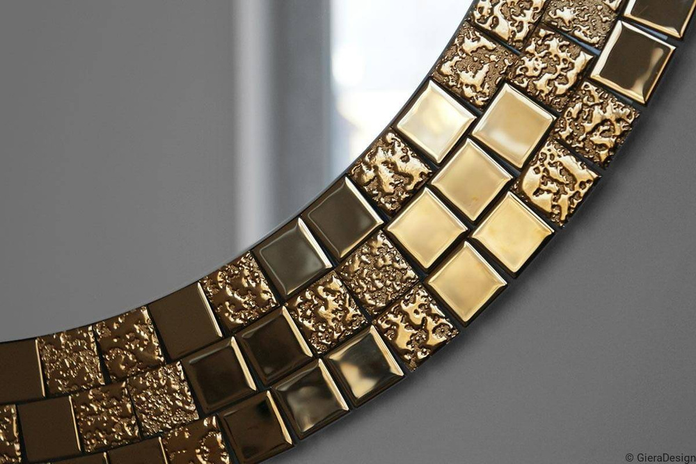 GieraDesign :: Lustro dekoracyjne Aurea okrągłe w złotej ramie śr. 70