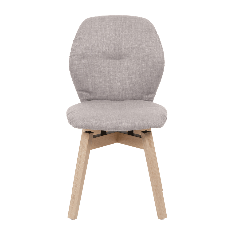 Mobitec :: Mood 90 upholstered chair, gray, width 47 cm, wooden legs