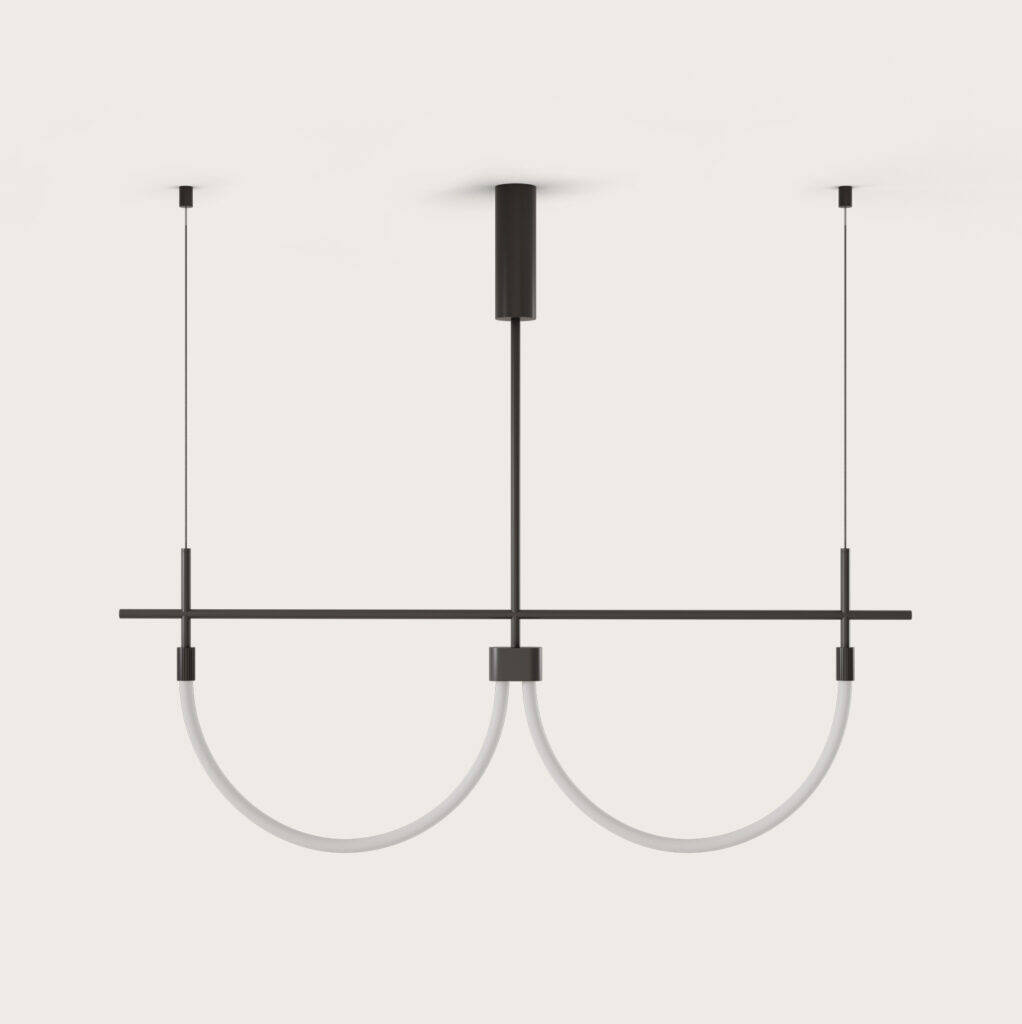 Aromas :: Cram double pendant lamp, width 120 cm, black and white