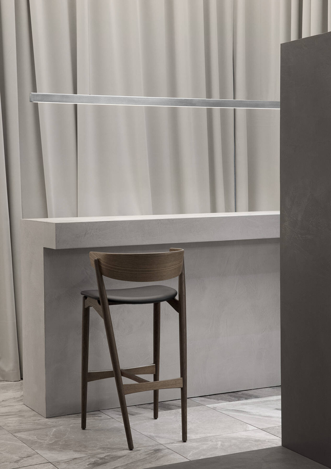 Anour :: I-Model Cordless hanging lamp, width 100 cm, brushed stainless steel