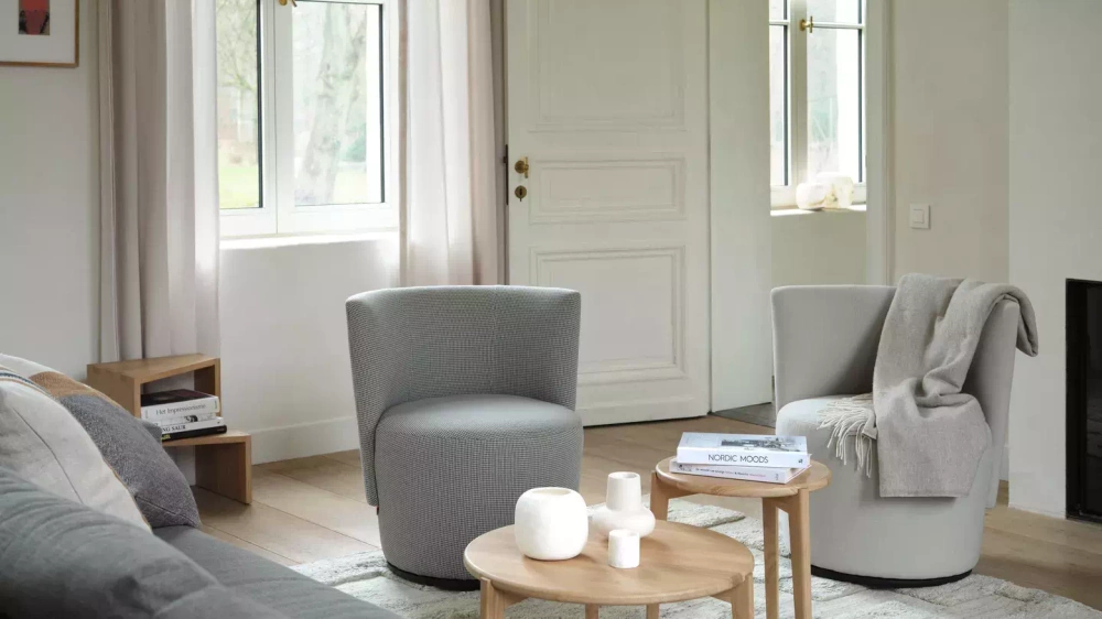 Mobitec :: Bolero swivel chair, upholstered, gray, width 70 cm