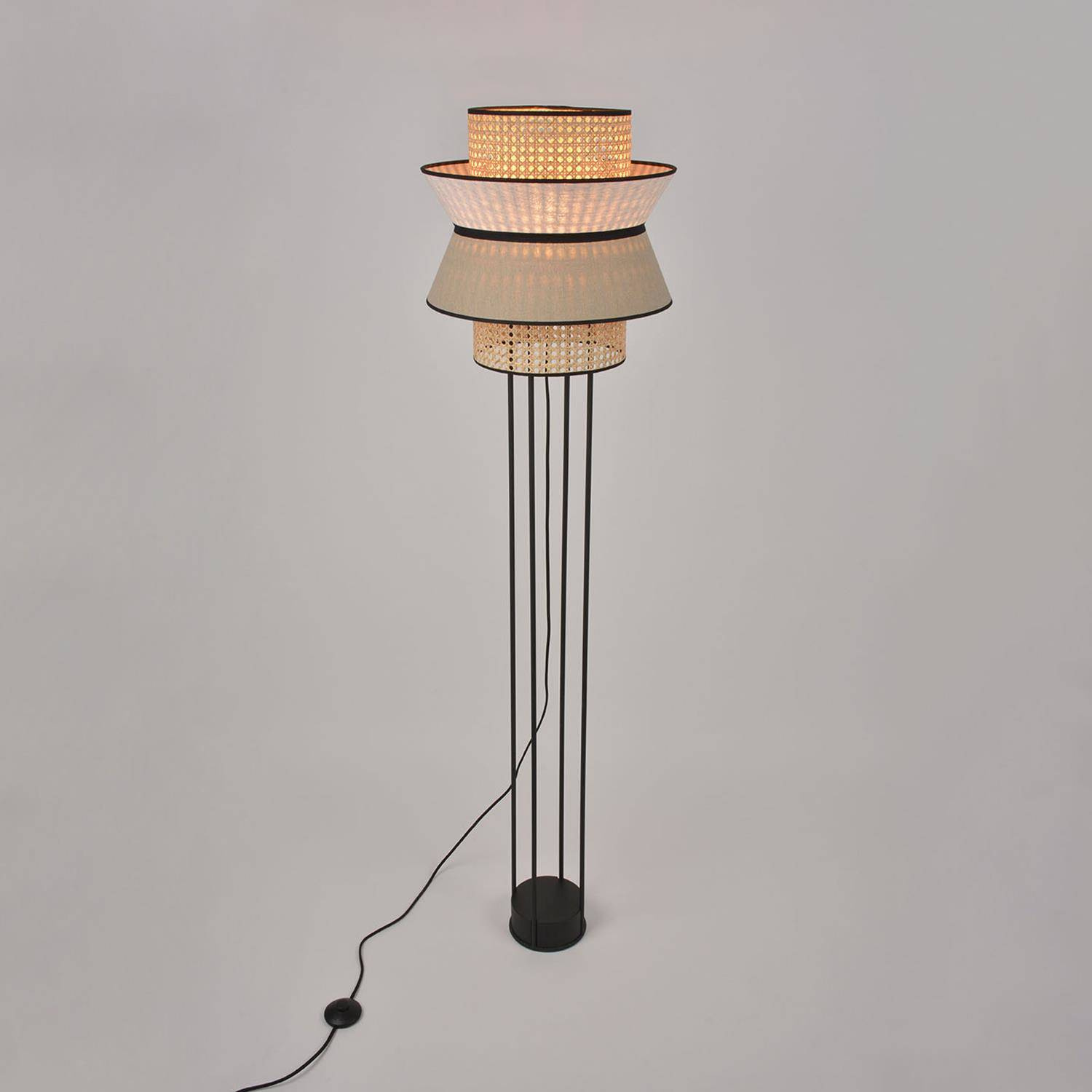 Marktset :: Singapur Stehleuchte, Muster 1, grau-beige, Höhe 157 cm