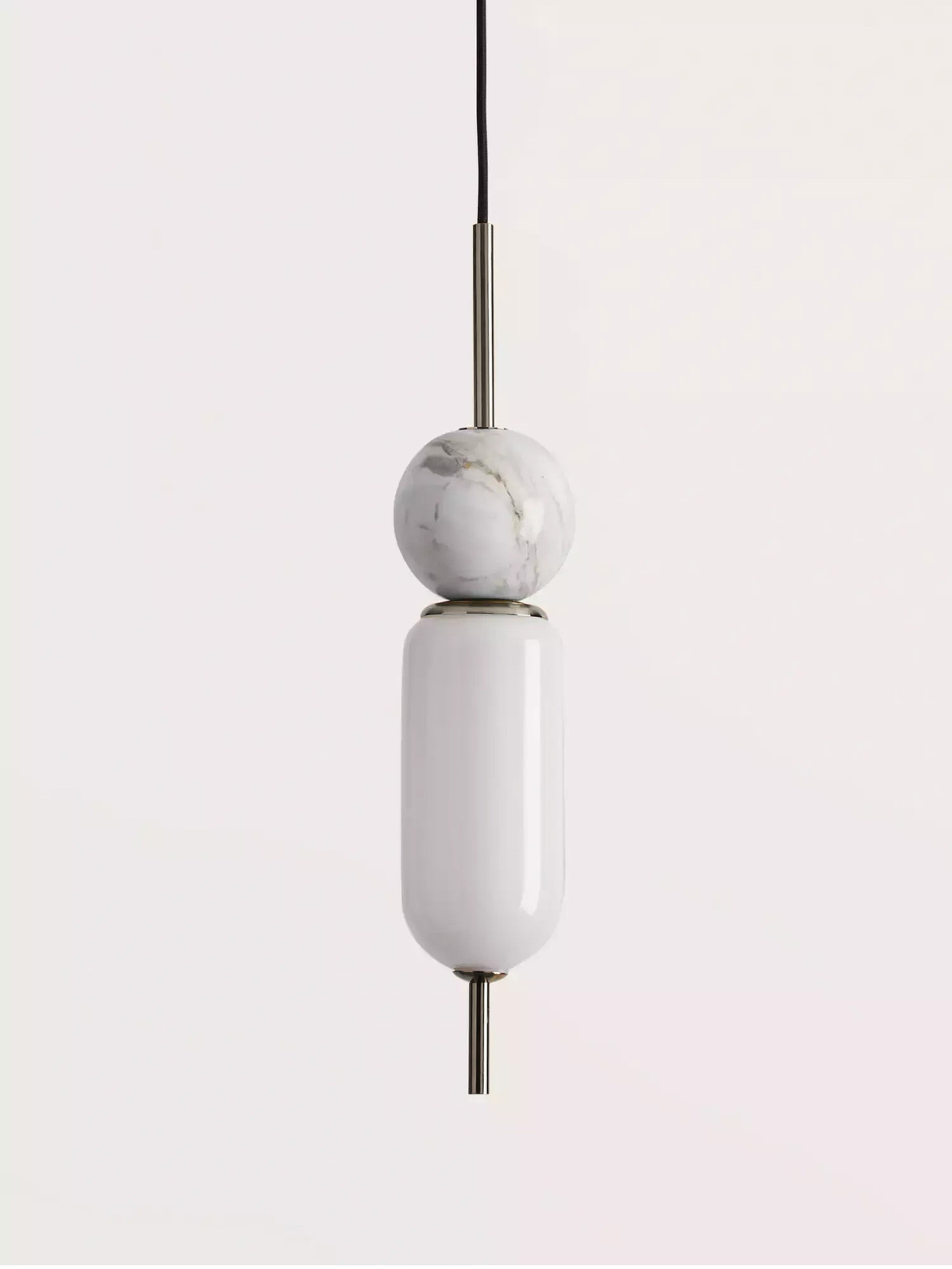Aromas :: Anet pendant lamp, nickel with white marble