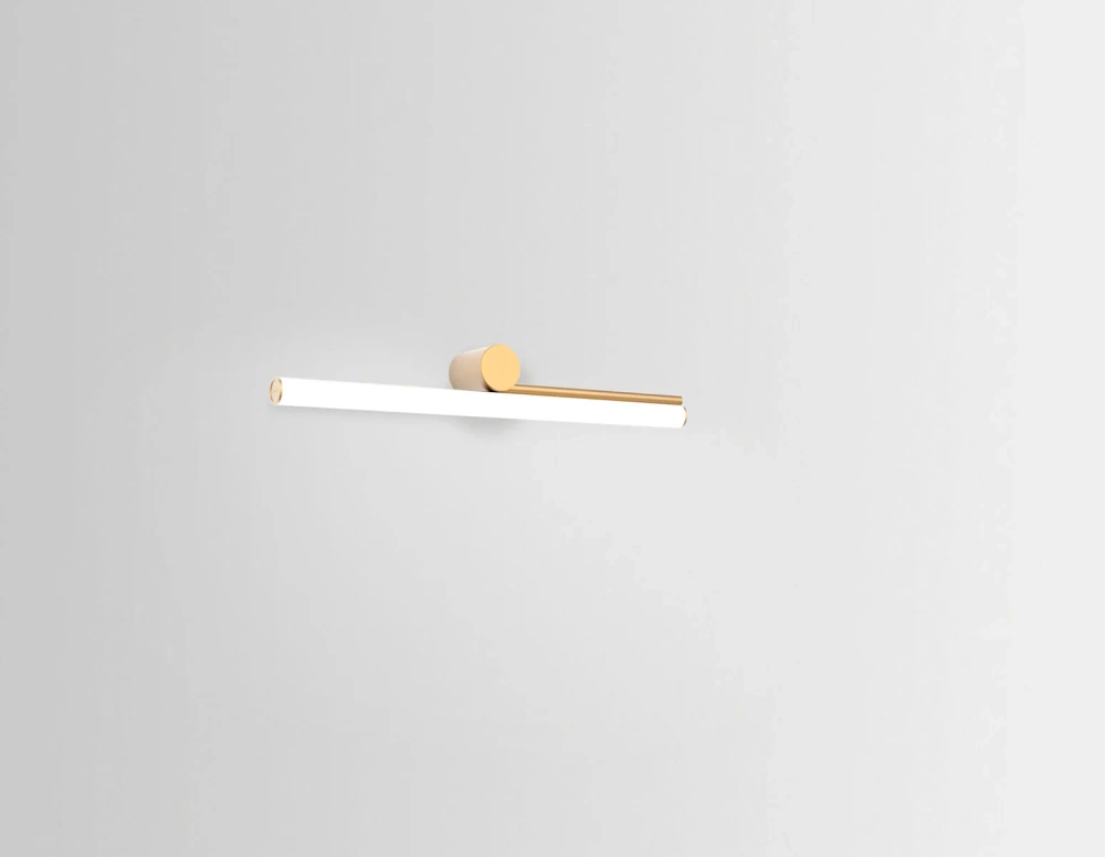 Marset :: Lampa ścienna / kinkiet Ambrosia prawa złota szer. 60 cm