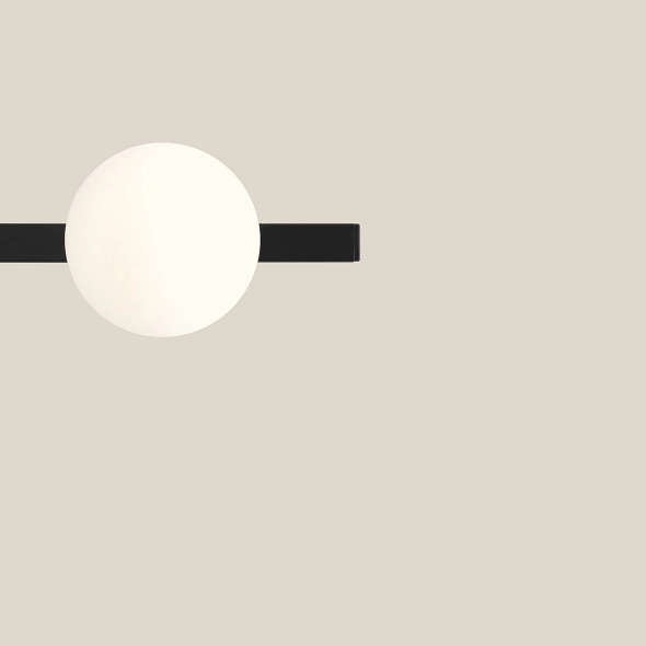 ARTERA :: wall lamp with spherical shades GARDA 1 WALL BLACK