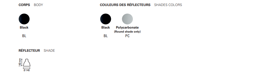 DCW:: Lampe Gras N°104 Badezimmer CLI Wandleuchte/Wandleuchte schwarz Durchmesser 15,3 cm