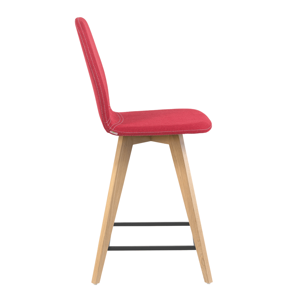 Mobitec :: Mood 11 upholstered bar stool/stool, height 101 cm, red, wooden legs