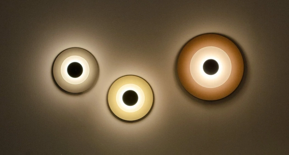 LOFTLIGHT :: Aeroplan wall lamp / sconce, diameter 32 cm, color Anode Effect Champagne